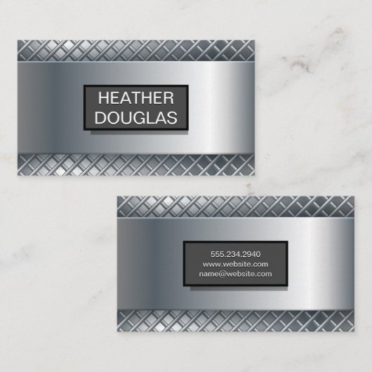 Metallic achtergrond | Metaal Abstract patroon Visitekaartje (Voorkant / Achterkant)