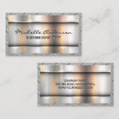 Metallic achtergrond | Metalen rivetten | Staalgre Visitekaartje (Voorkant / Achterkant)