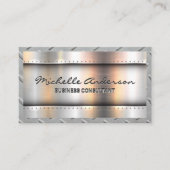 Metallic achtergrond | Metalen rivetten | Staalgre Visitekaartje (Voorkant)