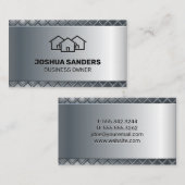 Metallic achtergrond | Pictogram homes Visitekaartje (Voorkant / Achterkant)