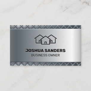 Metallic achtergrond   Pictogram homes Visitekaartje