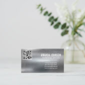Metallic achtergrond | QR-code Visitekaartje (Staand voorkant)
