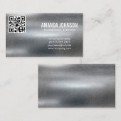 Metallic achtergrond | QR-code Visitekaartje (Voorkant / Achterkant)