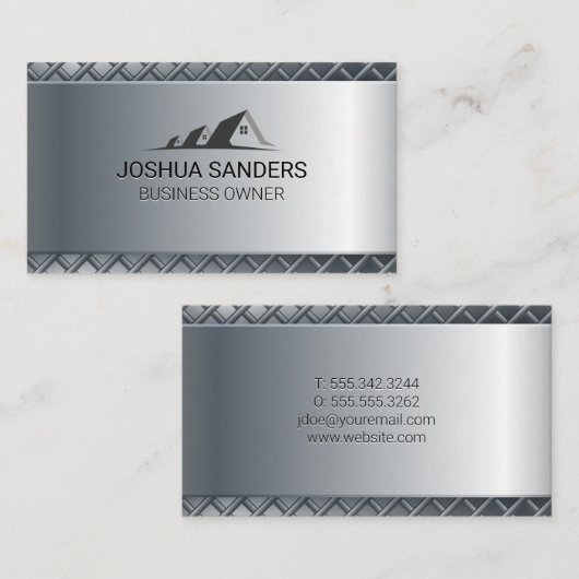Metallic achtergrond | Realtor Visitekaartje (Voorkant / Achterkant)