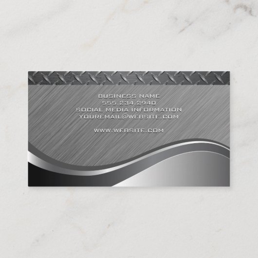 Metallic achtergrond | Staal Visitekaartje (Achterkant)