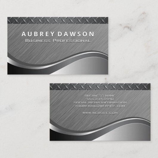 Metallic achtergrond | Staal Visitekaartje (Voorkant / Achterkant)