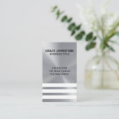 Metallic achtergrond witte strepen visitekaartje (Staand voorkant)