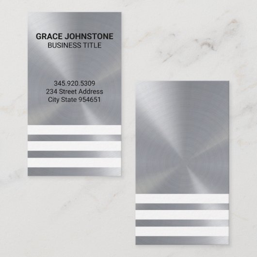Metallic achtergrond witte strepen visitekaartje (Voorkant / Achterkant)