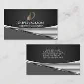 Metallic achtergrond | Zakelijke Logo Visitekaartje (Voorkant / Achterkant)