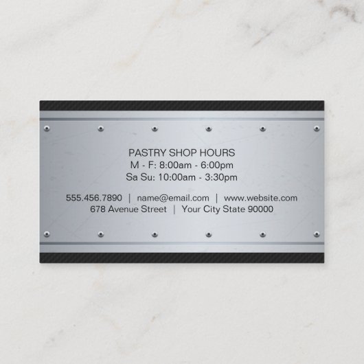 Metallic achtergrondverlichting | Zwarte Maasschaa Visitekaartje (Achterkant)