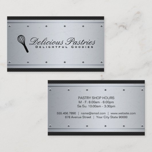 Metallic achtergrondverlichting | Zwarte Maasschaa Visitekaartje (Voorkant / Achterkant)