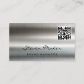 Metallic aluminium glans achtergrond | QR Visitekaartje (Voorkant)