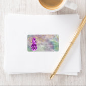 Metallic Ananas Confetti Holografische Parel  Etiket (Insitu)