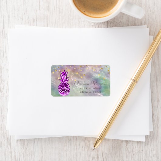 Metallic ananas Confetti Holographic Pearl Etiket (Insitu)