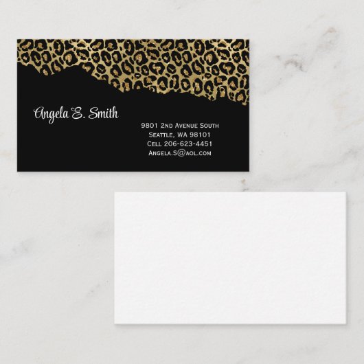 Metallic Animal Print Visitekaartje (Voorkant / Achterkant)