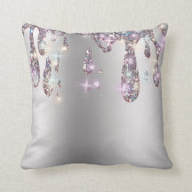 *~* Metallic AP7 Druppelende GLITTER ZILVER Grijs