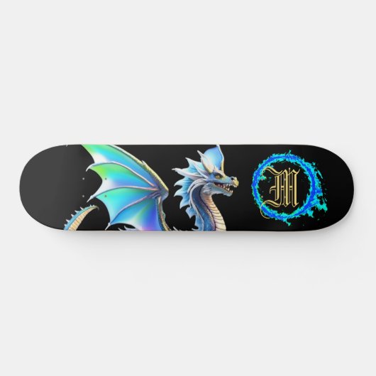 *~* Metallic AP88 Elemental Gouden BLAUWE Draak Persoonlijk Skateboard (Horizontaal)