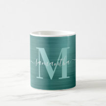 Metallic Aqua Blauwgroen Signature Monogram