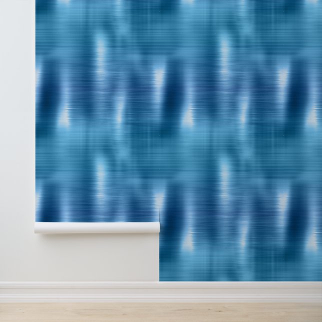 Metallic Aqua Blue Behang (Applicatie)