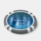 Metallic Aqua Blue Glitter Poker Chips (Enkel)