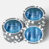Metallic Aqua Blue Glitter Poker Chips (Opstapeling)