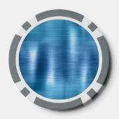 Metallic Aqua Blue Glitter Poker Chips (Achterkant)