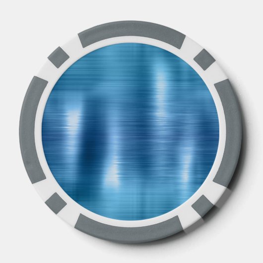 Metallic Aqua Blue Glitter Poker Chips (Achterkant)