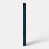 Metallic Aqua Blue met Black Paisley Lace Samsung Galaxy Hoesje (Linkerkant)