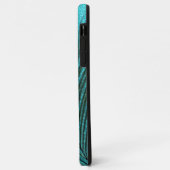 Metallic Aqua Blue Peacock Feather Case-Mate iPhone Case (Achterkant/links)
