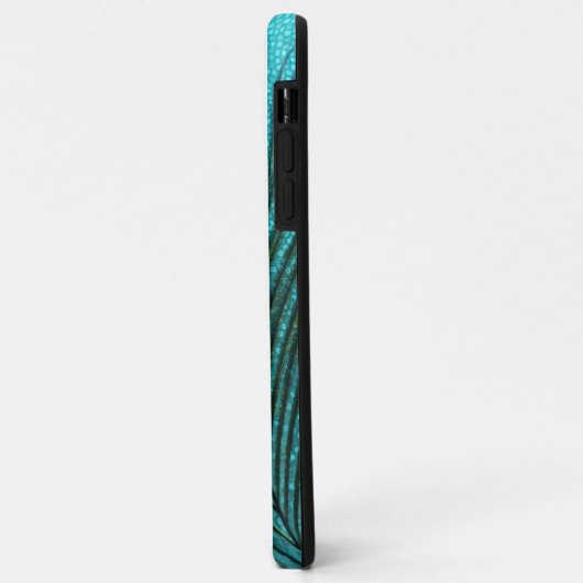 Metallic Aqua Blue Peacock Feather Case-Mate iPhone Case (Achterkant/links)