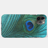 Metallic Aqua Blue Peacock Feather Case-Mate iPhone Case (Achterkant (horizontaal))