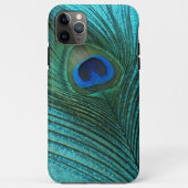 Metallic Aqua Blue Peacock Feather Case-Mate iPhone Case (Achterkant)