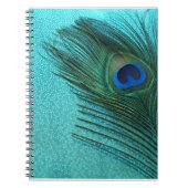 Metallic Aqua Blue Peacock Feather Notitieboek (Voorkant)