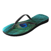 Metallic Aqua Blue Peacock Feather Teenslippers (Schuin)