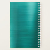 Metallic Aqua Teal Signature Monogram Planner (Achterkant)