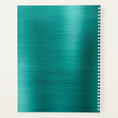 Metallic Aqua Teal Signature Monogram Planner (Achterkant)