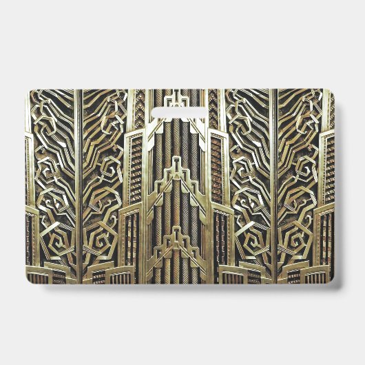 Metallic art nouveau design, , elegant, chic, badge (Front)