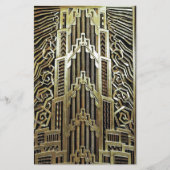 Metallic art nouveau design, , elegant, chic, briefpapier (Voorkant)