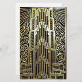 Metallic art nouveau design, , elegant, chic, briefpapier (Voorkant / Achterkant)