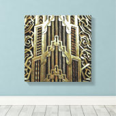 Metallic art nouveau design, , elegant, chic, canvas afdruk (Insitu (Houten vloer))