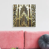 Metallic art nouveau design, , elegant, chic, canvas afdruk (Insitu (Woonkamer))