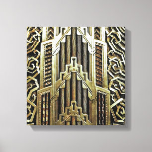 Metallic art nouveau design, , elegant, chic, canvas afdruk