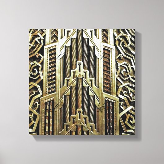 Metallic art nouveau design, , elegant, chic, canvas afdruk (Voorkant)