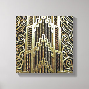 Metallic art nouveau design, , elegant, chic, canvas afdruk