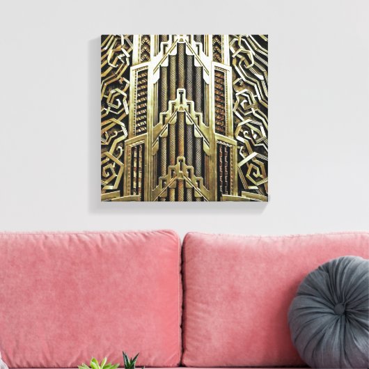 Metallic art nouveau design, , elegant, chic, canvas afdruk (Insitu (Woonkamer))