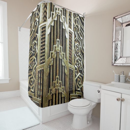 Metallic art nouveau design, , elegant, chic, douchegordijn (In situ)