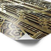 Metallic art nouveau design, , elegant, chic, foto afdruk (Hoek)