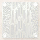 Metallic art nouveau design, , elegant, chic, glazen onderzetter (Achterkant)