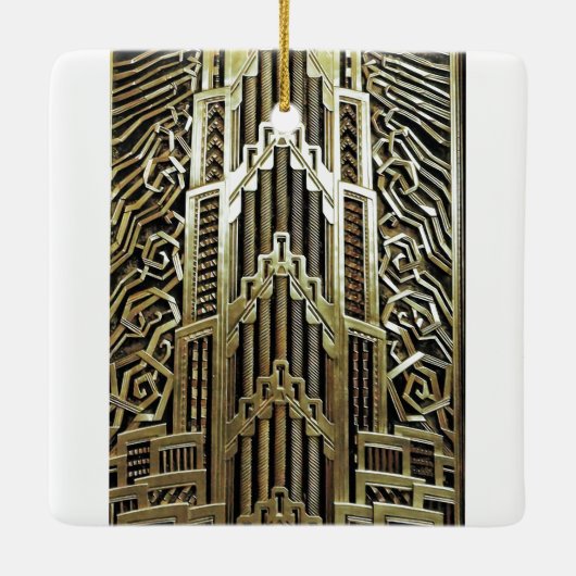 Metallic art nouveau design, , elegant, chic, keramisch ornament (Achterkant)