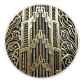 Metallic art nouveau design, , elegant, chic, keramische knop (Voorkant)